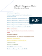 Calificación Del Módulo 3 El Lenguaje en Relación Del Hombre Con El Mundo PDF