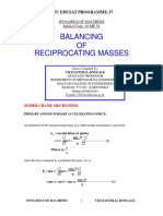 Balancing OF Reciprocating Masses: Vtu Edusat Programme-17