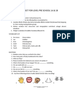 Worksheet For Level Pre School 1a