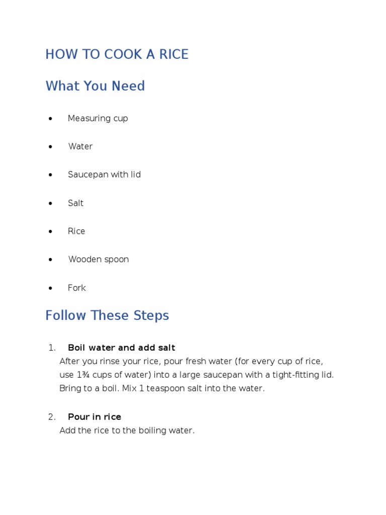 Cooking Perfect Rice with Salt | PDF | Cooking, Food & Wine