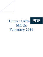 Monthly Current Affairs, February 2019 - MCQs