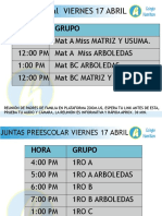 Horarios Juntas Maternal PDF