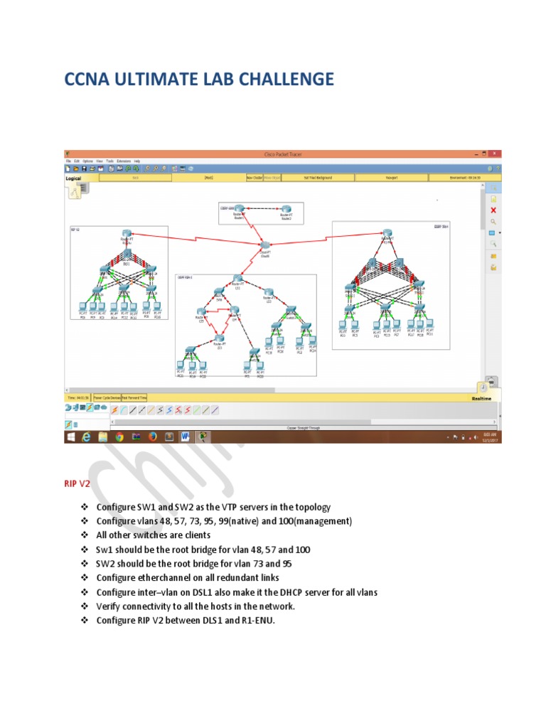 Ccna Lab Challenge | Download Free PDF | Ip Address | Data Transmission
