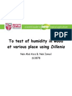 To Test of Humidity in Wood at Various Place Using: Dillenia