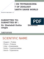Presention On Trypanosoma Department of Zoology Sri Guru Granth Sahib World University