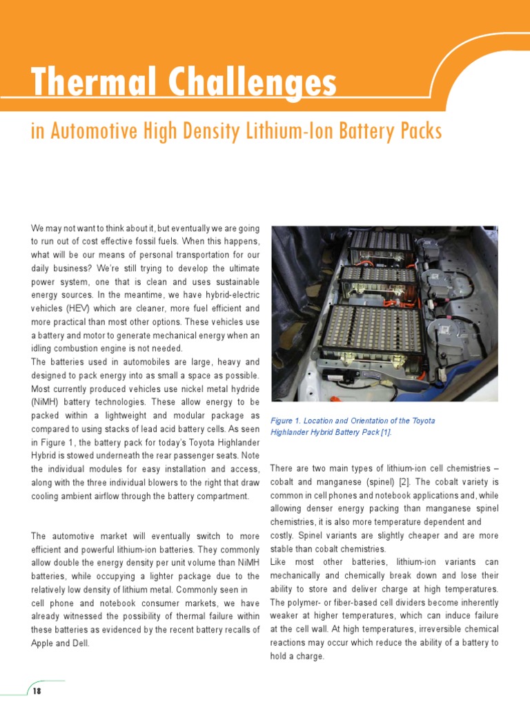 Thermal Challenges: in Automotive High Density Lithium-Ion Battery ...