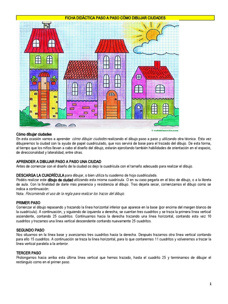 Ficha Didactica Paso A Paso Como Dibujar Ciudades | PDF | Dibujo