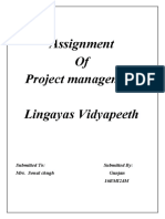 Assignment of Project Management Lingayas Vidyapeeth
