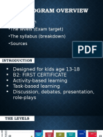 Ya Program Overview: - Introduction - The Levels (Exam Target) - The Syllabus (Breakdown) - Sources