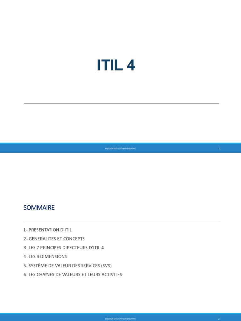 Livre Itil V4 En Français Pdf Gratuit Cours - ITIL 4 | PDF | Itil | Sécurité des systèmes d'information