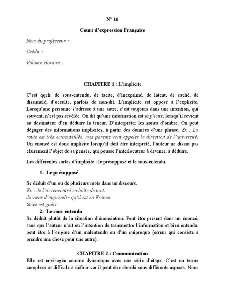 Techniques d'Expression Française | PDF | Métaphore | la communication