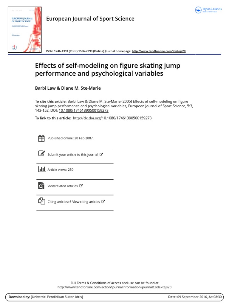 Effects of Self Modeling On Figure Skating Jump Performance and