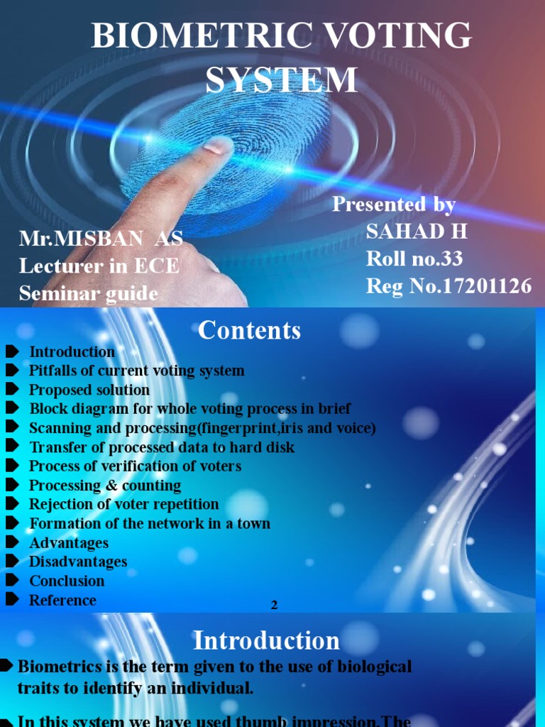 Biometric Voting | PDF | Biometrics | Fingerprint