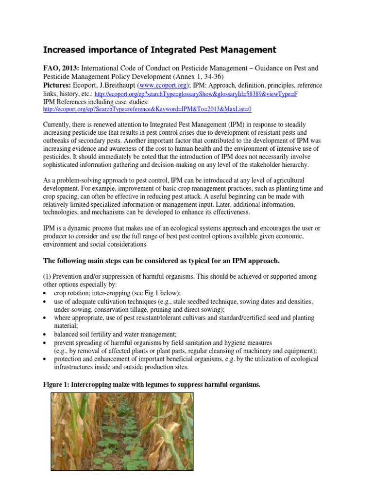 Ipm Importance Fao Pest Control Pesticide