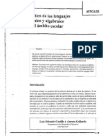 Pragmatica de Los Lenguajes Quimico y Algebraic en El Ambito Escolar PDF