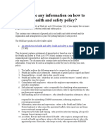 Do You Have Any Information On How To Compile A Health and Safety Policy?