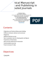 Technical Manuscript Writing and Publishing in Reputed Journals