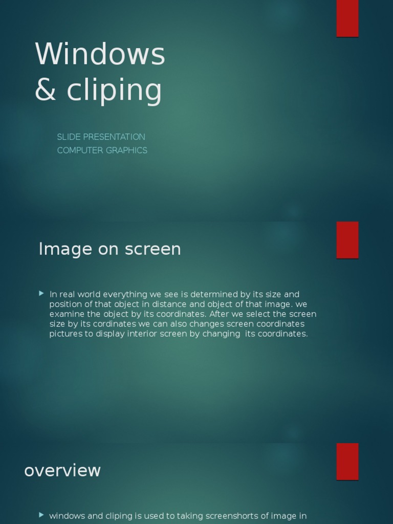 Windows & Cliping: Slide Presentation Computer Graphics | PDF