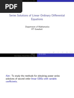 Series Solutions of Linear Ordinary Differential Equations: Department of Mathematics IIT Guwahati