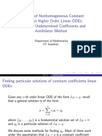 Solutions of Nonhomogeneous Constant Coefficient Higher Order Linear Odes: Method of Undetermined Coefficients and Annihilator Method