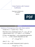 First Order Linear Systems With Constant Coefficients: Department of Mathematics IIT Guwahati Shb/Su