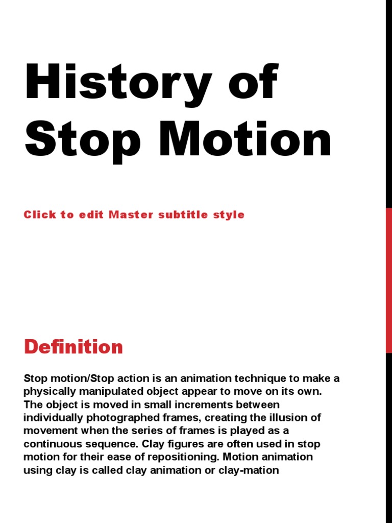 History Of Stop Motion Pdf Animation