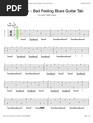 Bad Feeling Blues Tab By Blind Blake Acoustic Guitar Steel Songsterr Tabs With Rhythm Guitar Family Instruments Guitars