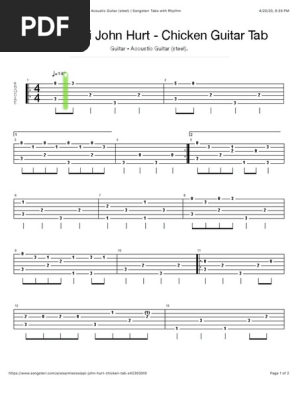 Chicken Tab By Mississippi John Hurt Guitar Acoustic Guitar Steel Songsterr Tabs With Rhythm Pdf Pdf Irish Musical Instruments Musical Compositions