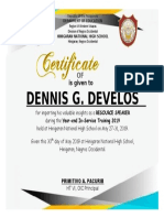 Dennis G. Develos: OF Recognition