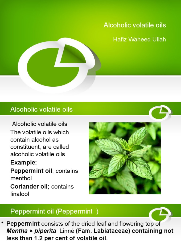 Alcoholic Volatile Oils Hafiz Waheed Ullah PDF Coriander Chemicals