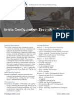 Arista Configuration Essentials Training: Software Driven Cloud Networking