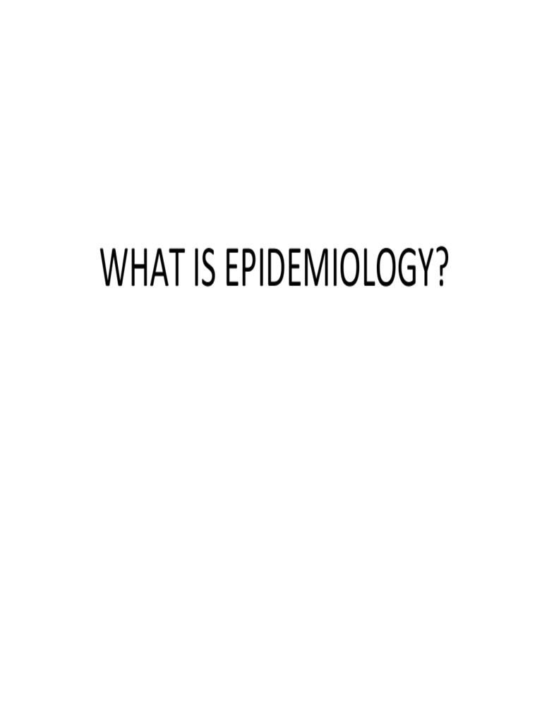 Epidemiology intelligence overview