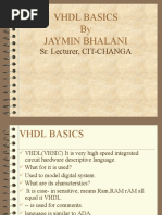 VHDL Basics by Jaymin Bhalani: Sr. Lecturer, CIT-CHANGA