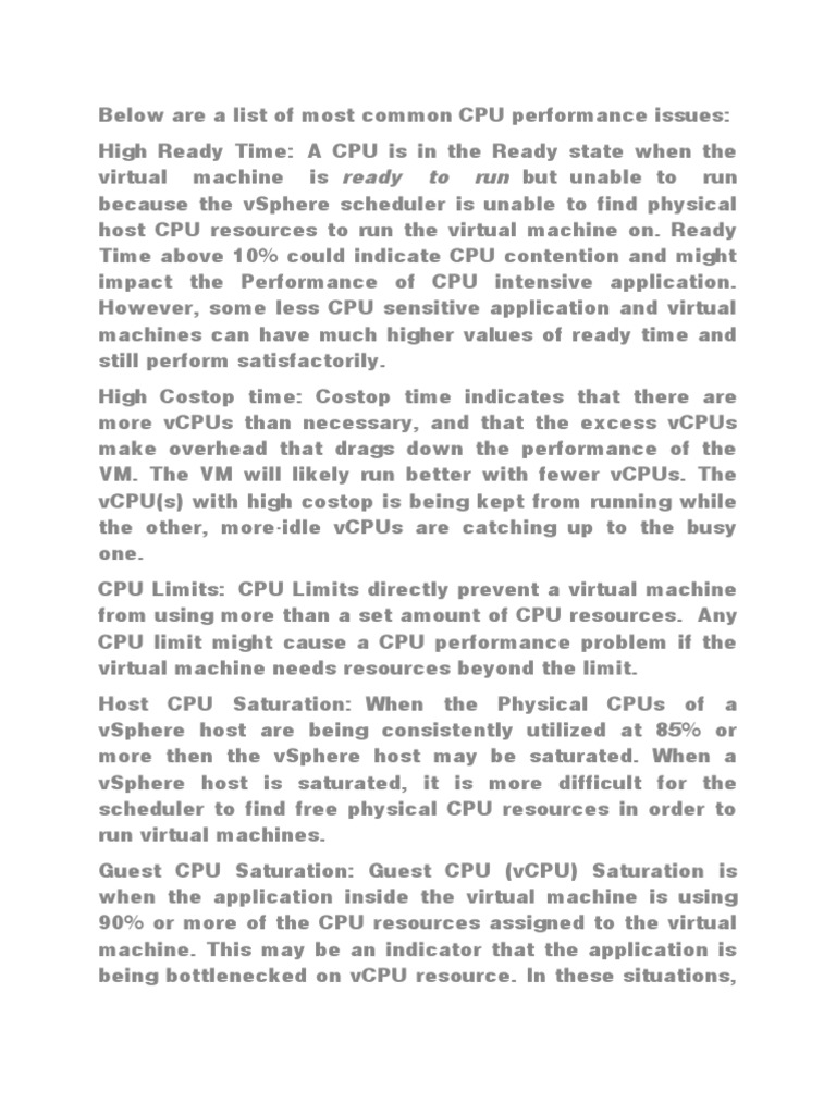 CPU Performance Issues in VMs | PDF | Central Processing Unit | Virtual ...