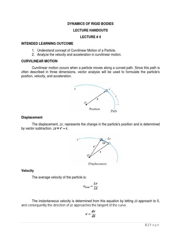 Dynamics of Rigid Bodies Lecture 4 | PDF | Velocity | Acceleration