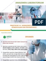 Manajemen Laboratorium: Praktikum 5-6: Manajemen Spesimen (Pengelolaan Dan Penyimpanan)