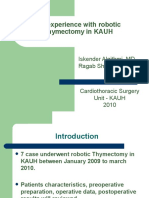 1St Experience With Robotic Thymectomy in Kauh: Iskender Algithmi, MD Ragab Shehata, Mcs