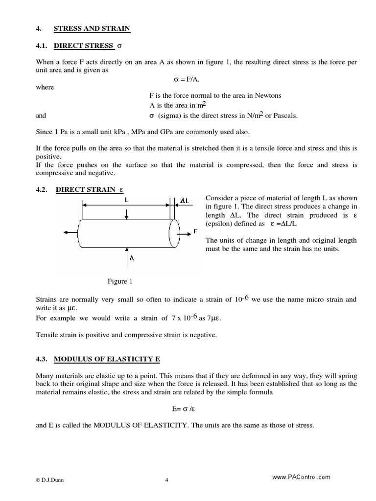 Direct Stress and Strain Fundamentals | PDF