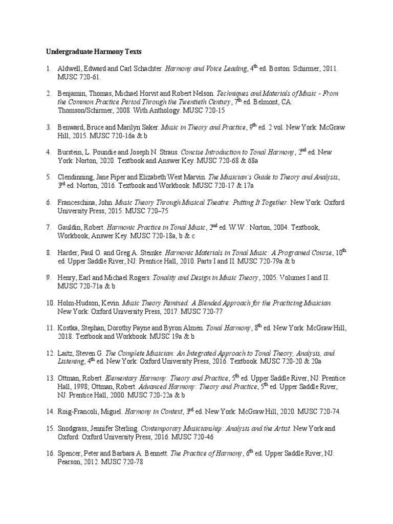 The common practice period through the twentieth century 7