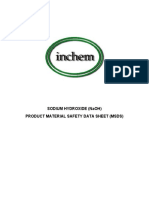 Sodium Hydroxide (Naoh) Product Material Safety Data Sheet (MSDS)