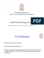 Anti Profiteering in GST: The Institute of Cost Accountants of India