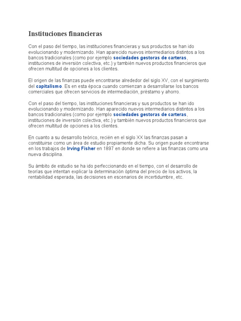 Instituciones Financieras Sociedades Gestoras De Carteras