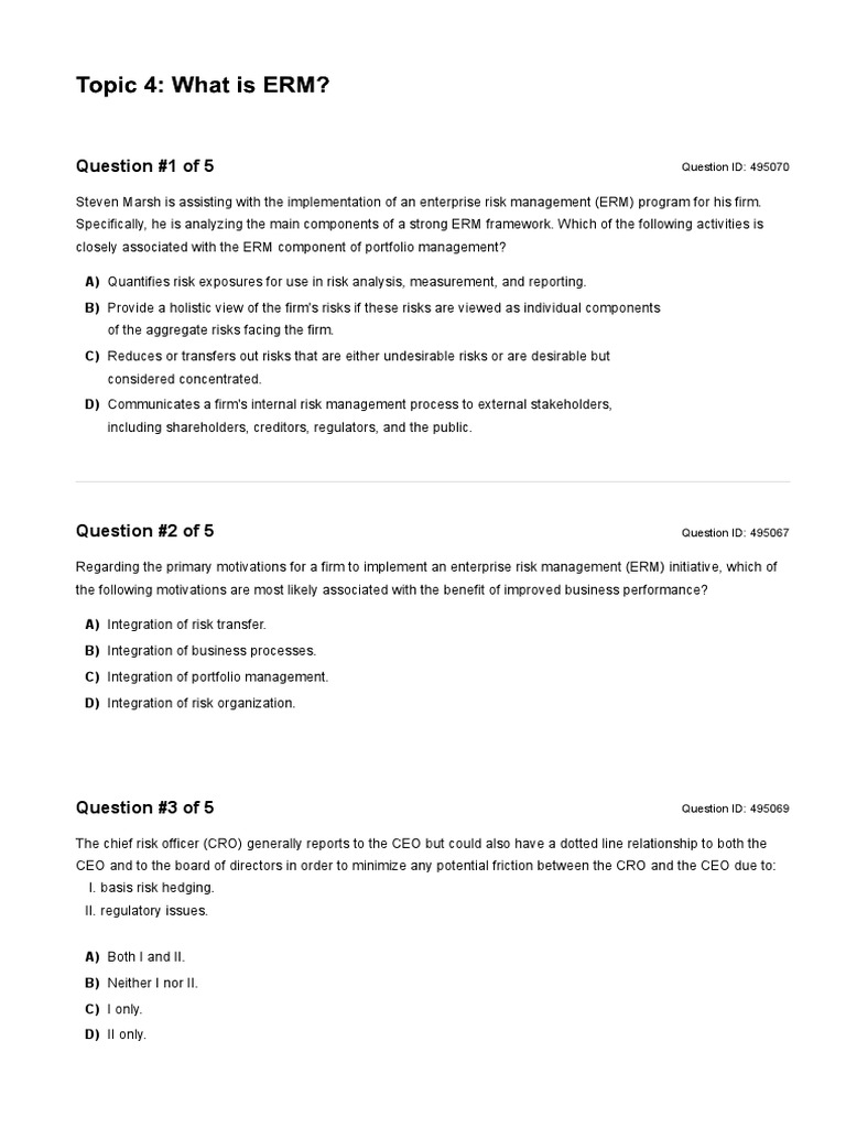 ERM Framework and CRO Responsibilities | PDF | Risk | Policy