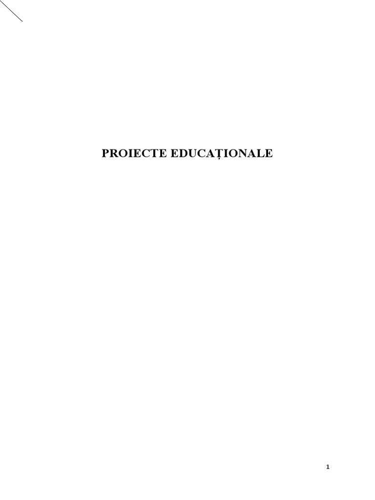 Proiecte Educationale | PDF