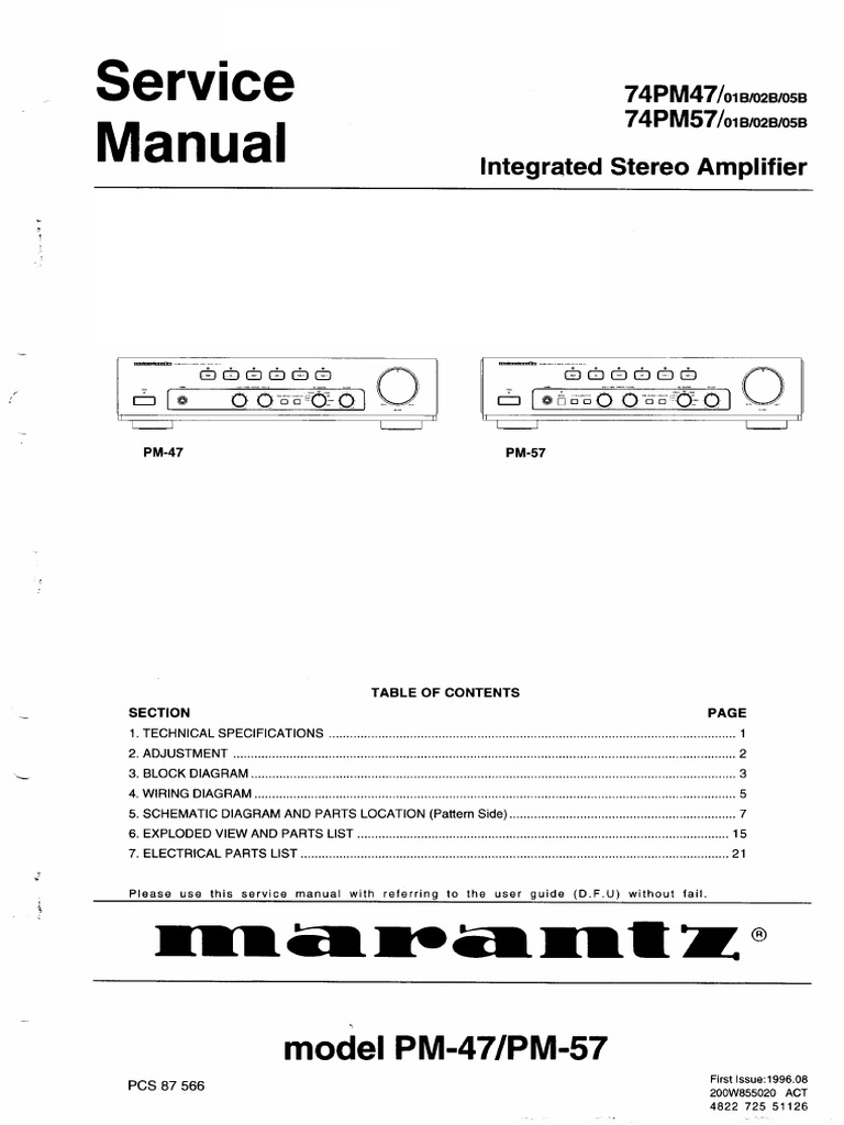 Marantz PM 47 57 Service Manual | PDF