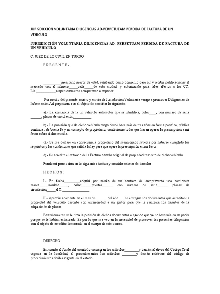 jurisdicci-n-voluntaria-diligencias-adperpetuam-perdida-de-factura-de