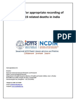 Guidance For Appropriate Recording of COVID-19 Related Deaths in India