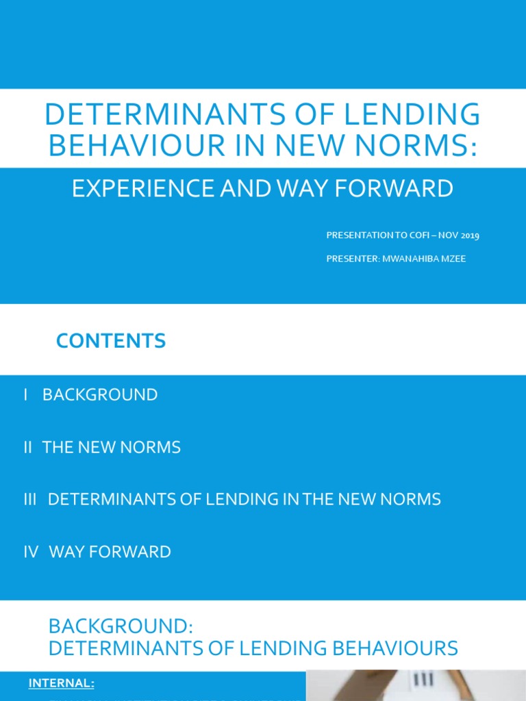Lending Behavior in New Norms: Insights | PDF | Tanzania | Capitalism