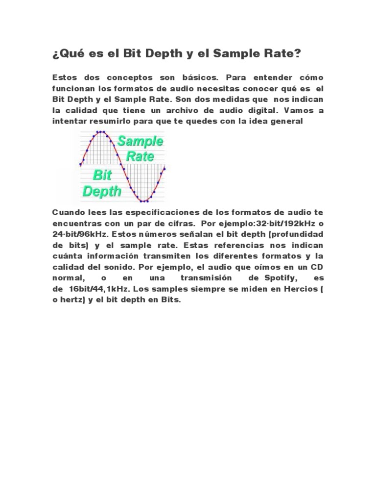 Bit Depth y Sample Rate en Audio | PDF | Estudios de idiomas ...