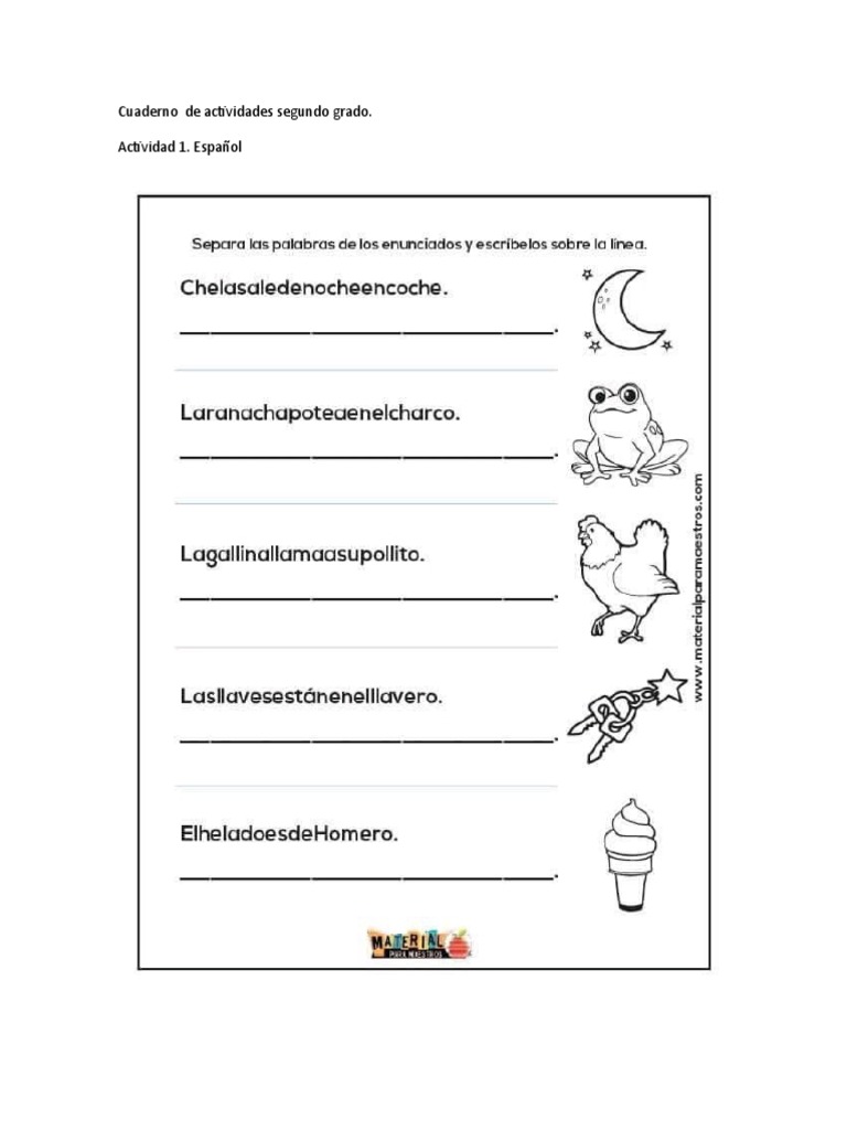 Actividades Para Nios De Segundo Grado De Primaria Para Imprimir